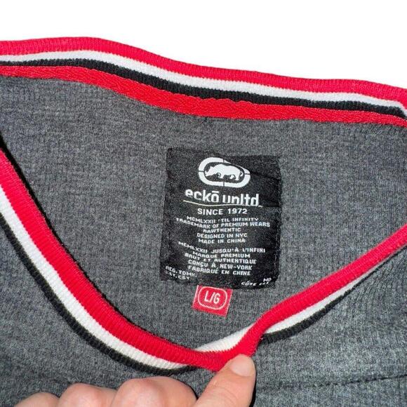 Ecko Unltd Y2K T-Shirt Mens L Thermal Waffle Long Sleeve Embroidered Logo Skater - Picture 3 of 8